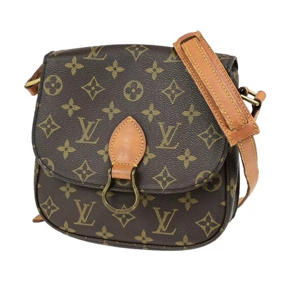 LOUIS VUITTON Saint Cloud MM Shoulder Bag Monogram Leather Brown - Picture 1 of 16